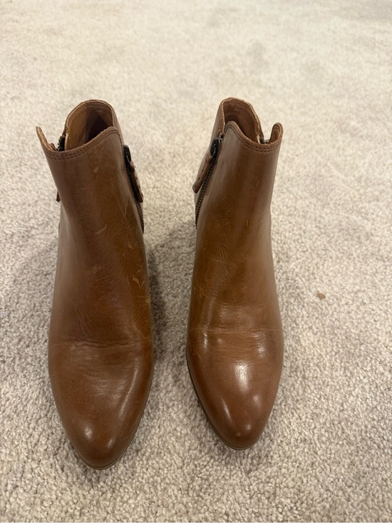 Frye Shoes - Frye Cognac Leather Pointed Ankle Boots